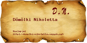 Dömölki Nikoletta névjegykártya