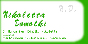 nikoletta domolki business card