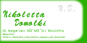 nikoletta domolki business card